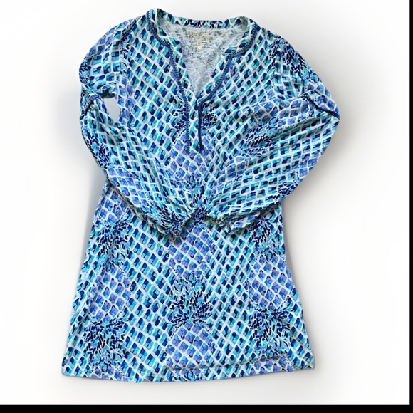 Lilly Pulitzer Cotton Tunic Mini Dress Cover Up XS - Picture 2 of 5